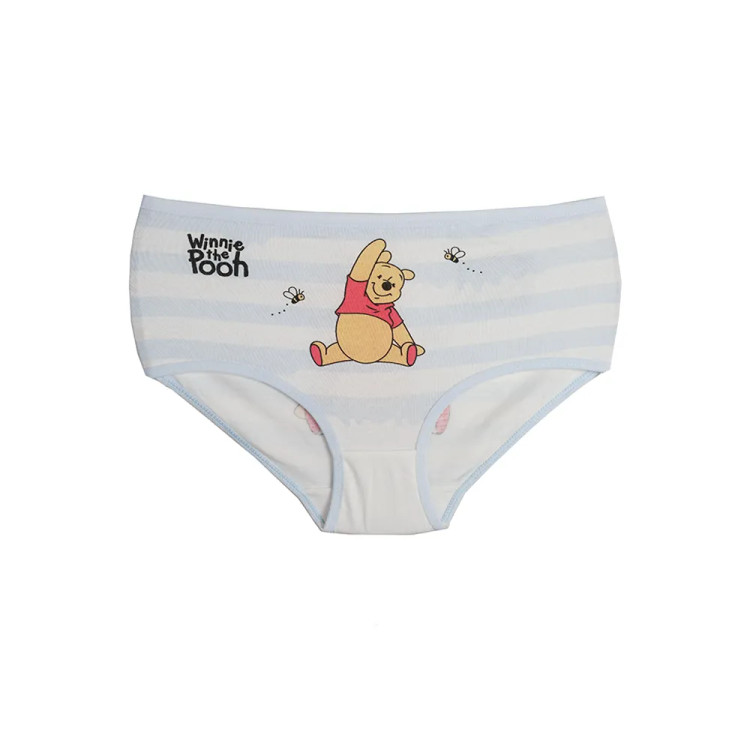 شورت دخترانه اسلیپ چاپی طرح راه راه و پو POOH سایز فری