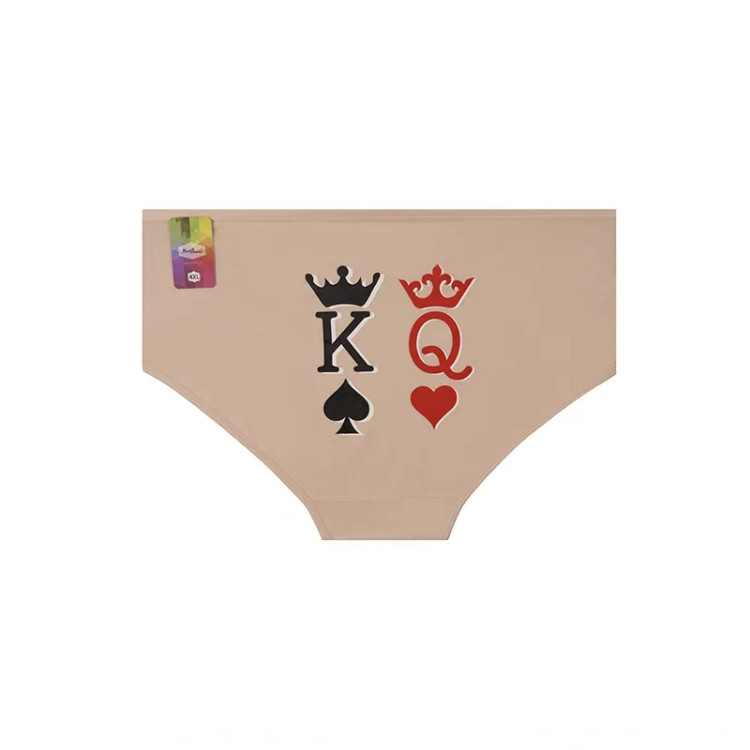 شورت زنانه اسلیپ نخی طرح king & queen سایز 4XL