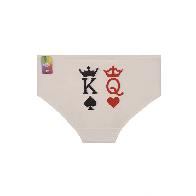شورت زنانه اسلیپ نخی طرح king & queen سایز 4XL