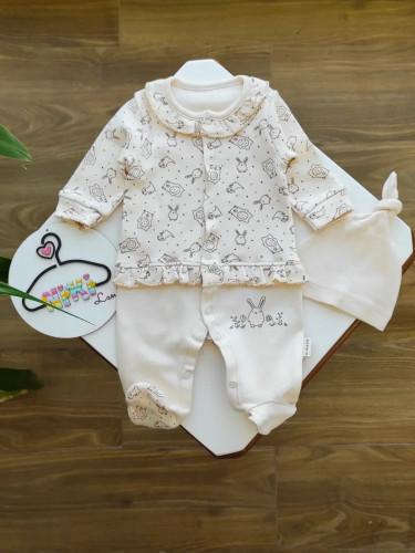 ست سرهمی و کلاه نوزادی وارداتی ترک کد ۳۷۹