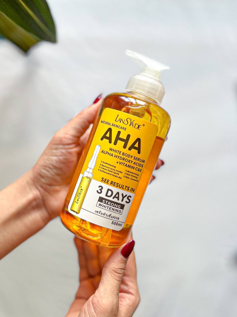 سرم سفید کننده LANSYADE فوری یکینی و زیر بغل و نواحی تیره AHA( اصل) آ اچ آ سفید کننده فوری آلفا