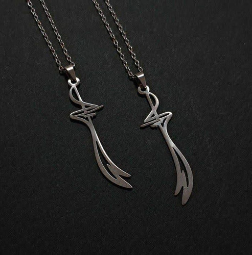 گردنبند طرح اسم Ali و شمشیر 🩶🗡