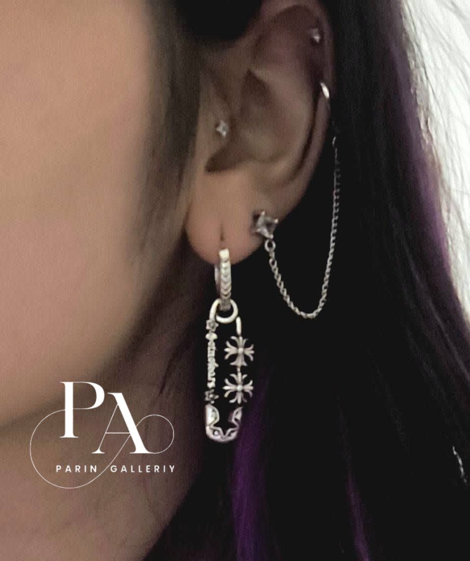 گوشواره کروم هارتز 🖤🧷✨️