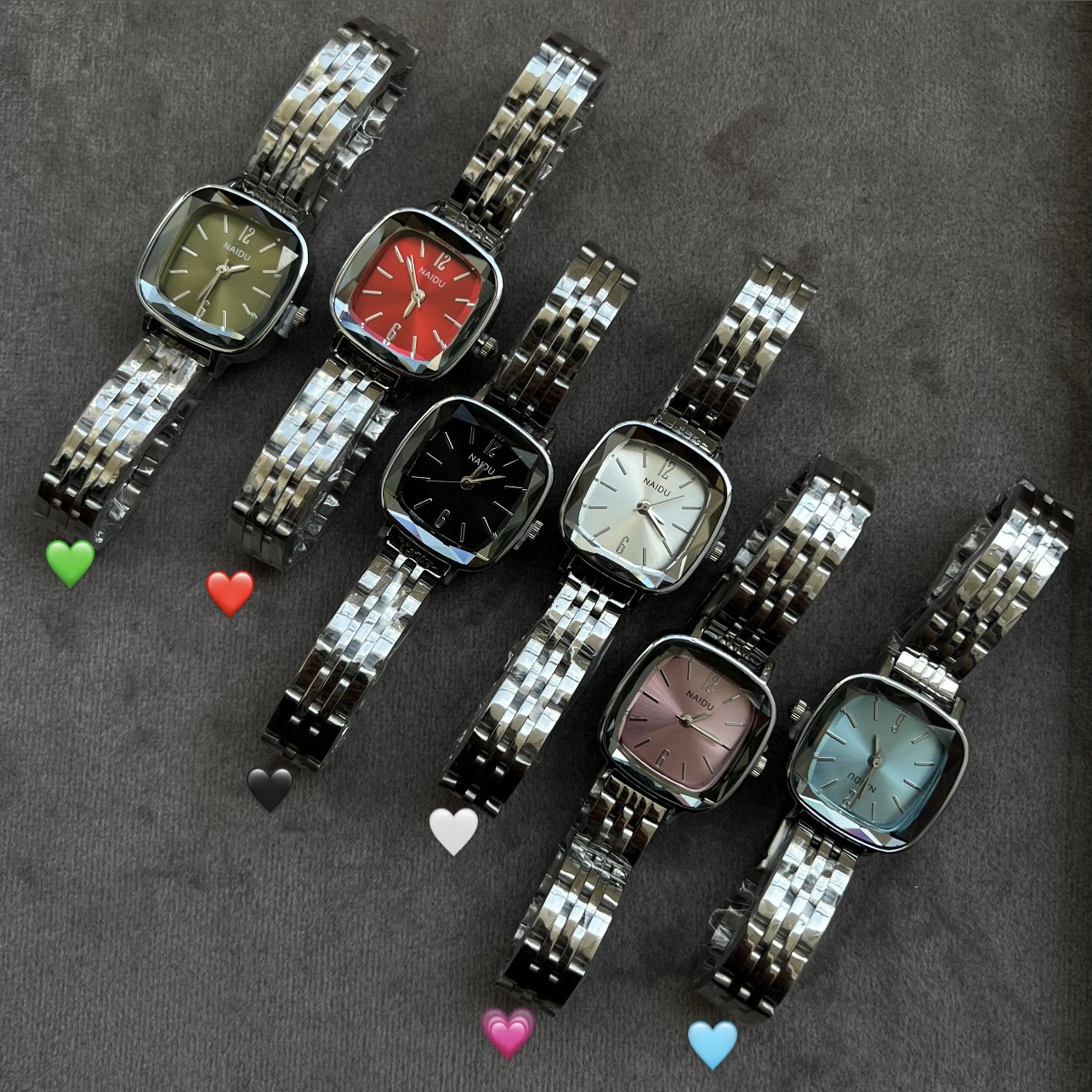 ساعت نایدو زنانه الماسی شیشه تراش خورده ⌚️✨️