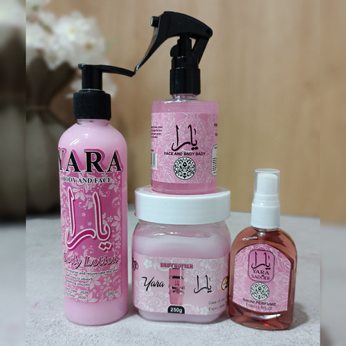 پک ۴ عددی یارا | ست عطر بیکینی، لوسیون بدن، کره بدن و عطر مو