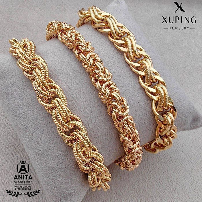 دستبند های طرح و مشابه طلا ژوپینگ،رنگ ثابت،ضد حساسیت،شیک و مجلسی،برند معتبر ژوپینگ
