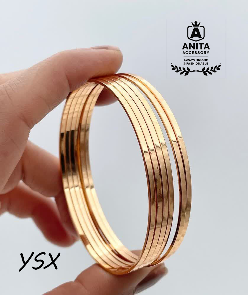 النگو آینه ای مشابه طلای بسیار زیبای YSX،رنگ ثابت،ضد حساسیت،مشابه نمونه طلا،برند معتبر YSX