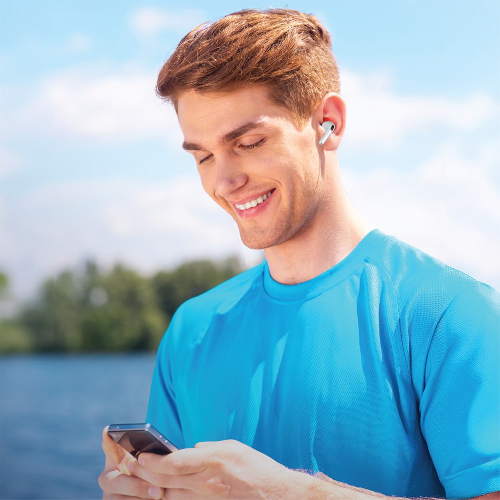 نمای جانبی و ابعاد ظاهری محصول هندزفری گرین لاین مدل EARBUDS 4 G1 | هدفون و هندزفری | خرید آنلاین