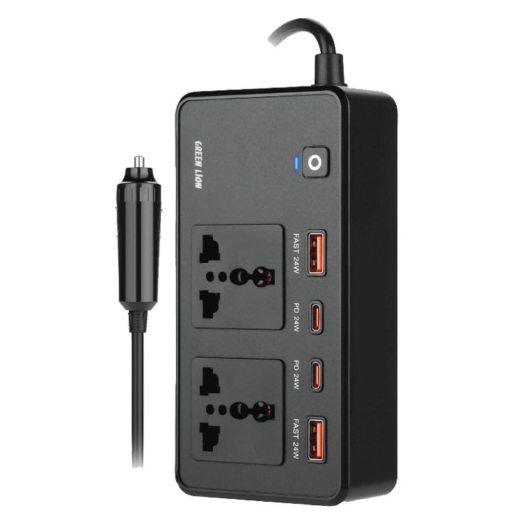 نمای بستهبندی و ارائه محصول اینورتر گرین لاین مدلGC-200 car inverter | گجت و لوازم الکترونیکی | خرید آنلاین