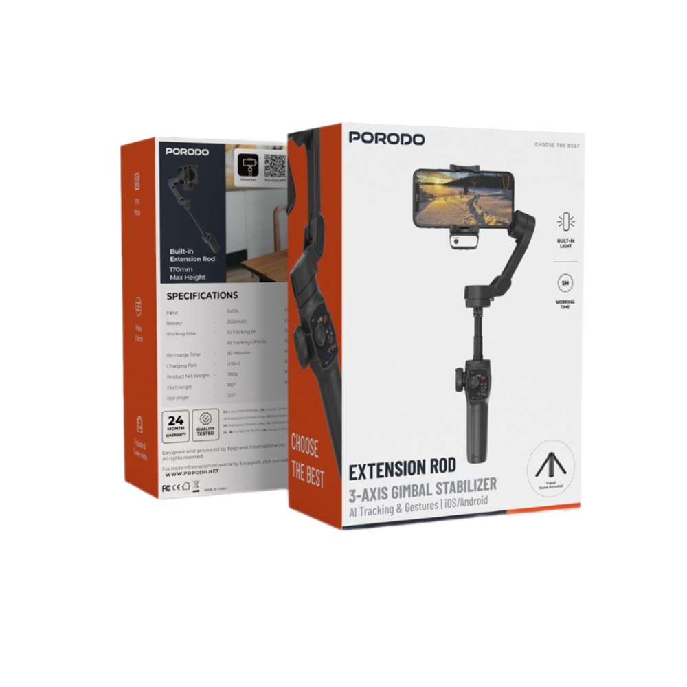 نمای جانبی و ابعاد ظاهری محصول 3-Axis GIMBAL STABILIZER پرودو | گجت و لوازم الکترونیکی | خرید آنلاین