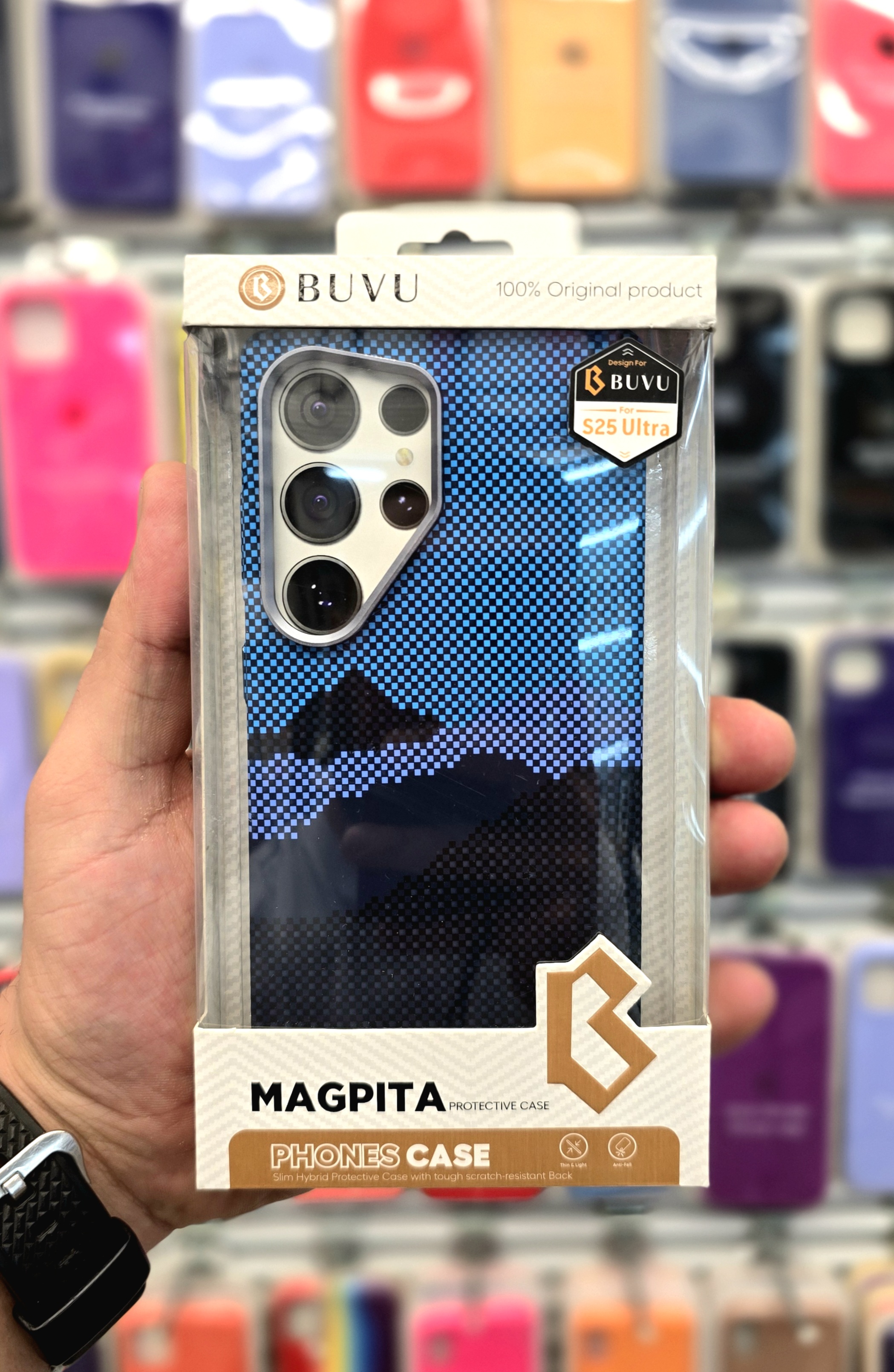 نمای اصلی محصول و طراحی کلی کاور اورجینال بووو (Buvu) مگ سیف دار طرح مگپیتا (Magpita) s25 ultra | لوازم جانبی موبایل | خرید آنلاین