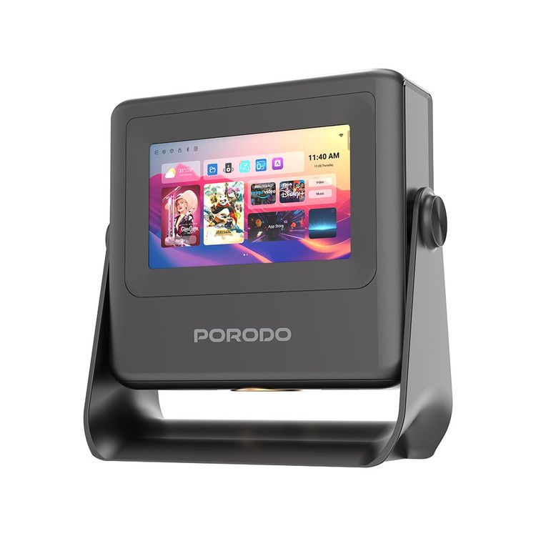 نمای جانبی و ابعاد ظاهری محصول ویدئو پروژکتور هوشمند پرودو مدل PDA10B با شدت نور ۴۸۰ لومن | گجت و لوازم الکترونیکی | خرید آنلاین