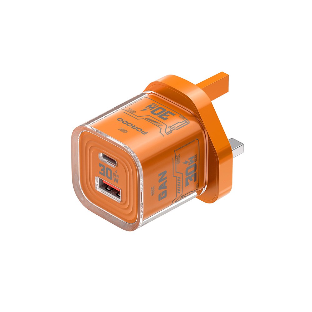 نمای بستهبندی و ارائه محصول شارژر دیواری 30وات پرودو مدل Tezclarte Dual-Port PDFWCH101 | شارژر و لوازم شارژ | خرید آنلاین