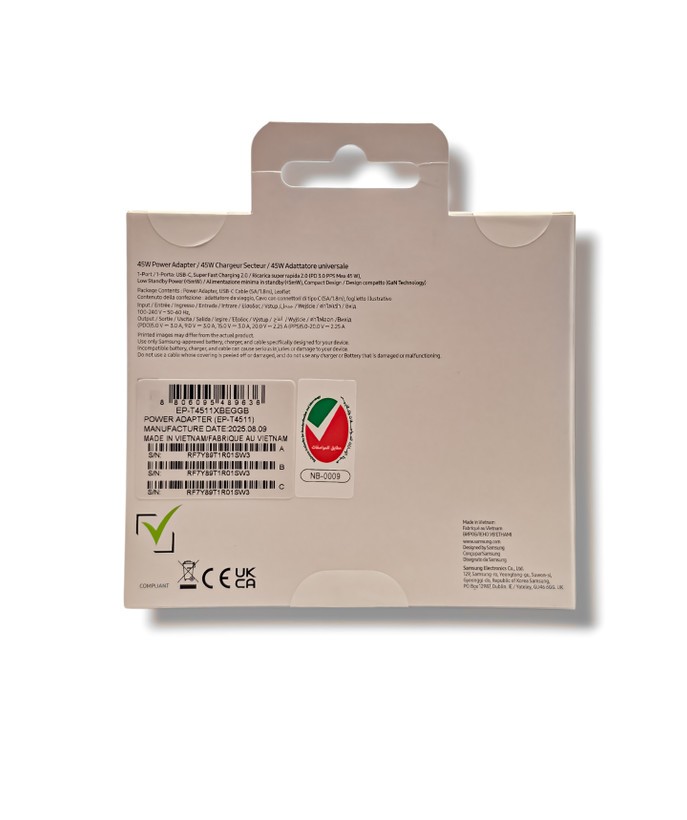 جزئیات طراحی و کیفیت ساخت محصول شارژرNFC اصلی سامسونگ ۴۵ وات مدل: EP-T4511XBEGGB | شارژر و لوازم شارژ | خرید آنلاین
