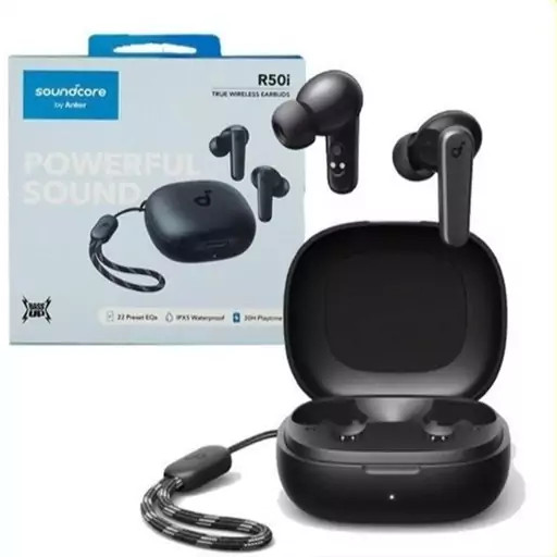 نمای بستهبندی و ارائه محصول هدفون بی سیم اَنکر مدل Soundcore R50i اصل سازگار با برنامه soundcore | هدفون و هندزفری | خرید آنلاین