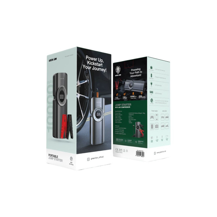 نمای جانبی و ابعاد ظاهری محصول جامپ استارت قابل حمل گرین لاین Green Lion Portable Jump Starter | لوازم جانبی موبایل | خرید آنلاین