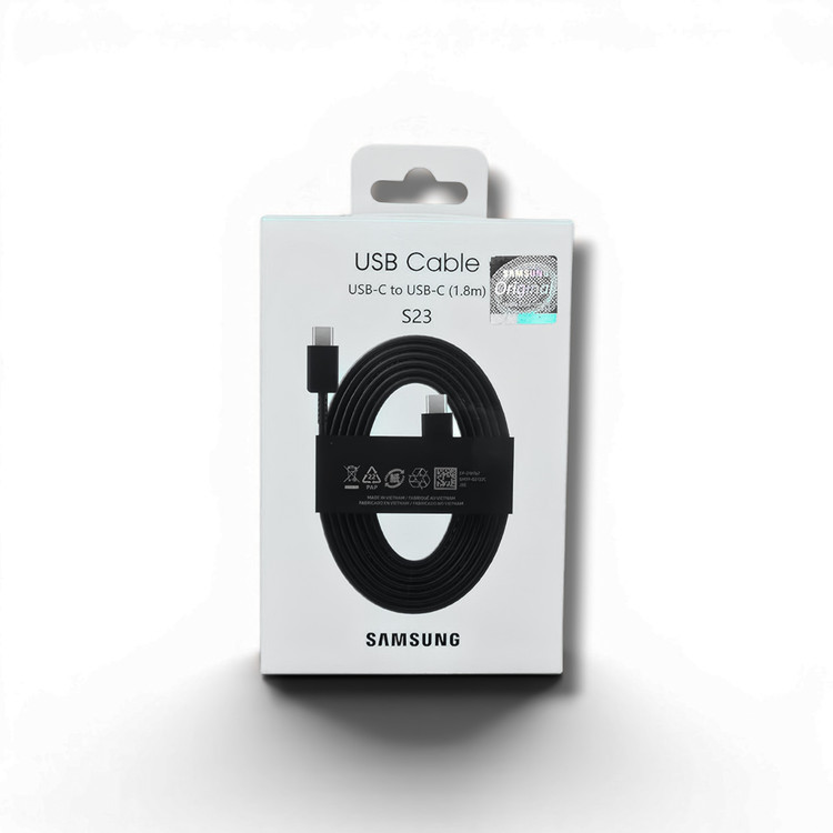 نمای پشت و بخشهای قابل مشاهده محصول کابل 1/8 متری شارژ اصلی سامسونگ USB-C به USB-C مدل EP-DW767 | شارژر و لوازم شارژ | خرید آنلاین
