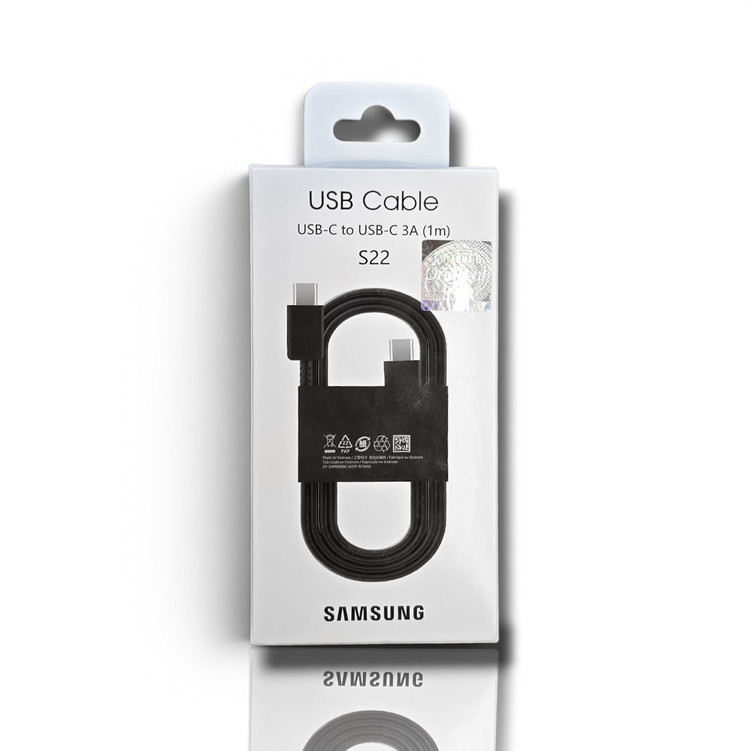 نمای اصلی محصول و طراحی کلی کابل شارژ سامسونگ USB-C به USB-C مدل S22 (3A) | شارژر و لوازم شارژ | خرید آنلاین