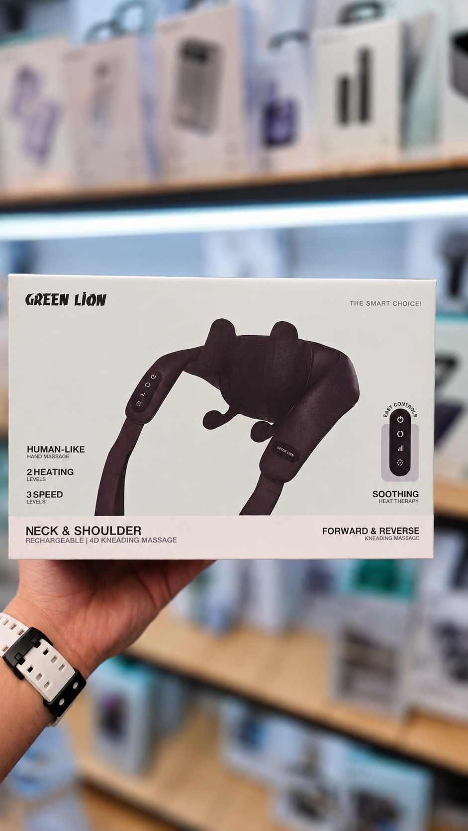 نمای نزدیک از جزئیات و ساختار محصول ماساژور گردن و شانه Green Lion Green Lion Neck & Shoulder Massager | گجت و لوازم الکترونیکی | خرید آنلاین