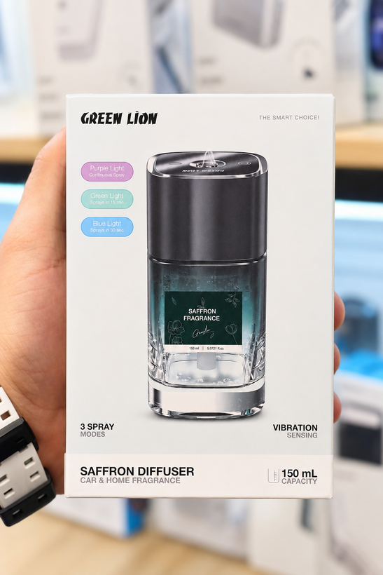 نمای جانبی و ابعاد ظاهری محصول خوشبو کننده خودرو گرین لاین 150ml مدل saffron diffuser | گجت و لوازم الکترونیکی | خرید آنلاین
