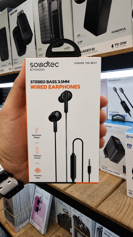 جزئیات طراحی و کیفیت ساخت محصول هدفون سیمی Soundtec by Porodo مدل PDWEC25BK با جک 3.5 میلیمتری | هدفون و هندزفری | خرید آنلاین