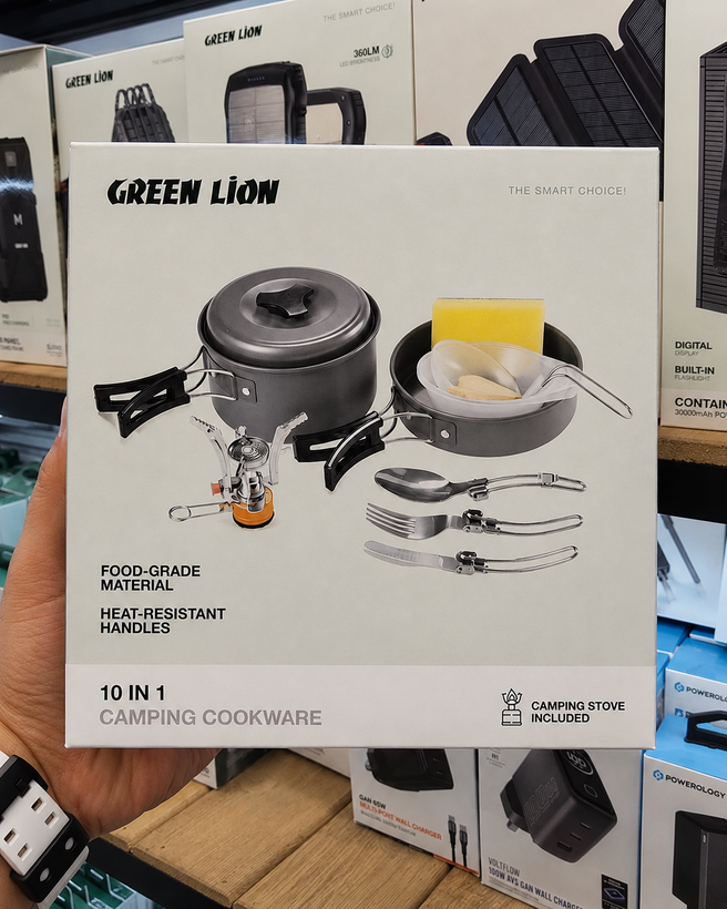 نمای اصلی محصول و طراحی کلی ظروف کمپینگ 10در1 گرین Green 10IN1 Camping Cookware | گجت و لوازم الکترونیکی | خرید آنلاین