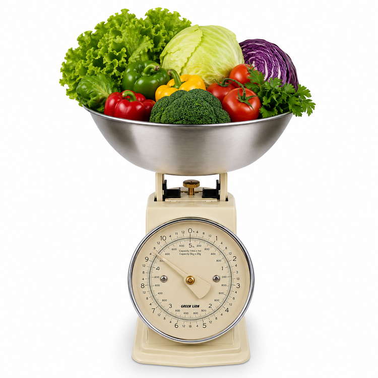 نمای نزدیک از جزئیات و ساختار محصول ترازوی آشپزخانه عقربهای گرین لاین مدل GNVNKSCA vintage kitchen scale | گجت و لوازم الکترونیکی | خرید آنلاین