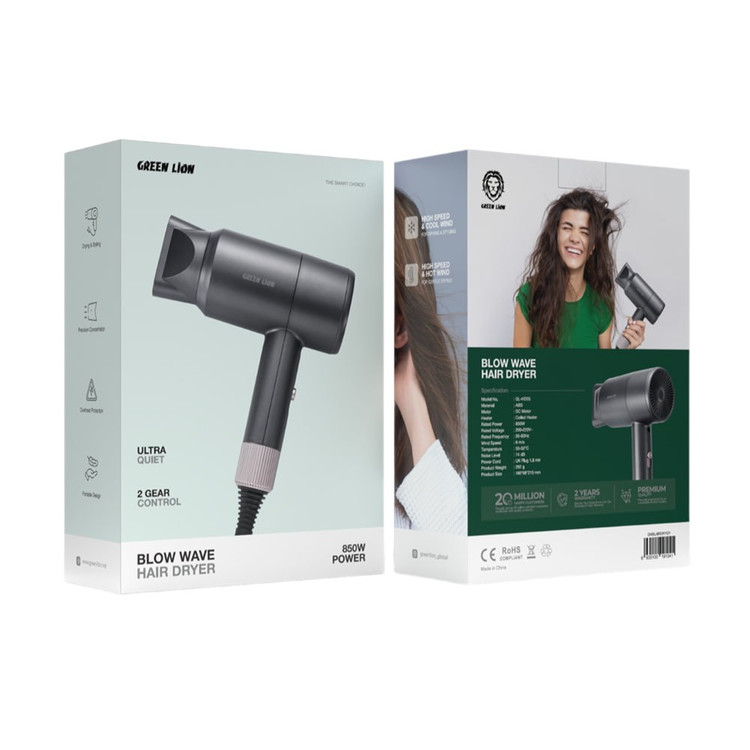 نمای پشت و بخشهای قابل مشاهده محصول سشوار گرین لاین مدل Blow Wave ظرفیت 850 وات - رنگ خاکستری | گجت و لوازم الکترونیکی | خرید آنلاین