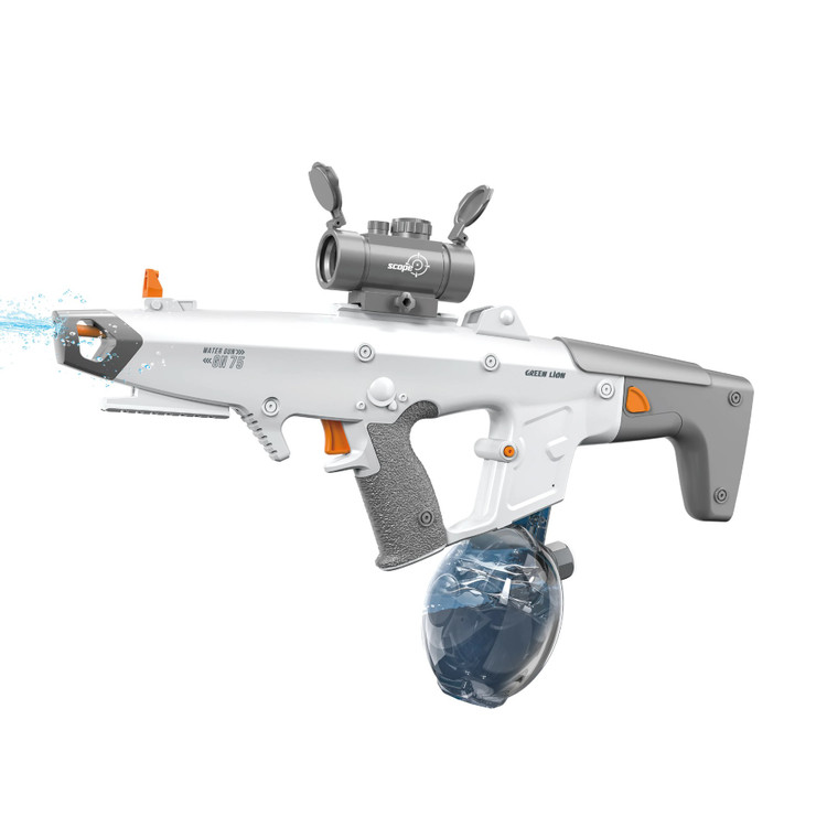 نمای نزدیک از جزئیات و ساختار محصول تفنگ آبپاش شارژی گرین لاین مدل GN75 Electric Water Gun | شارژر و لوازم شارژ | خرید آنلاین