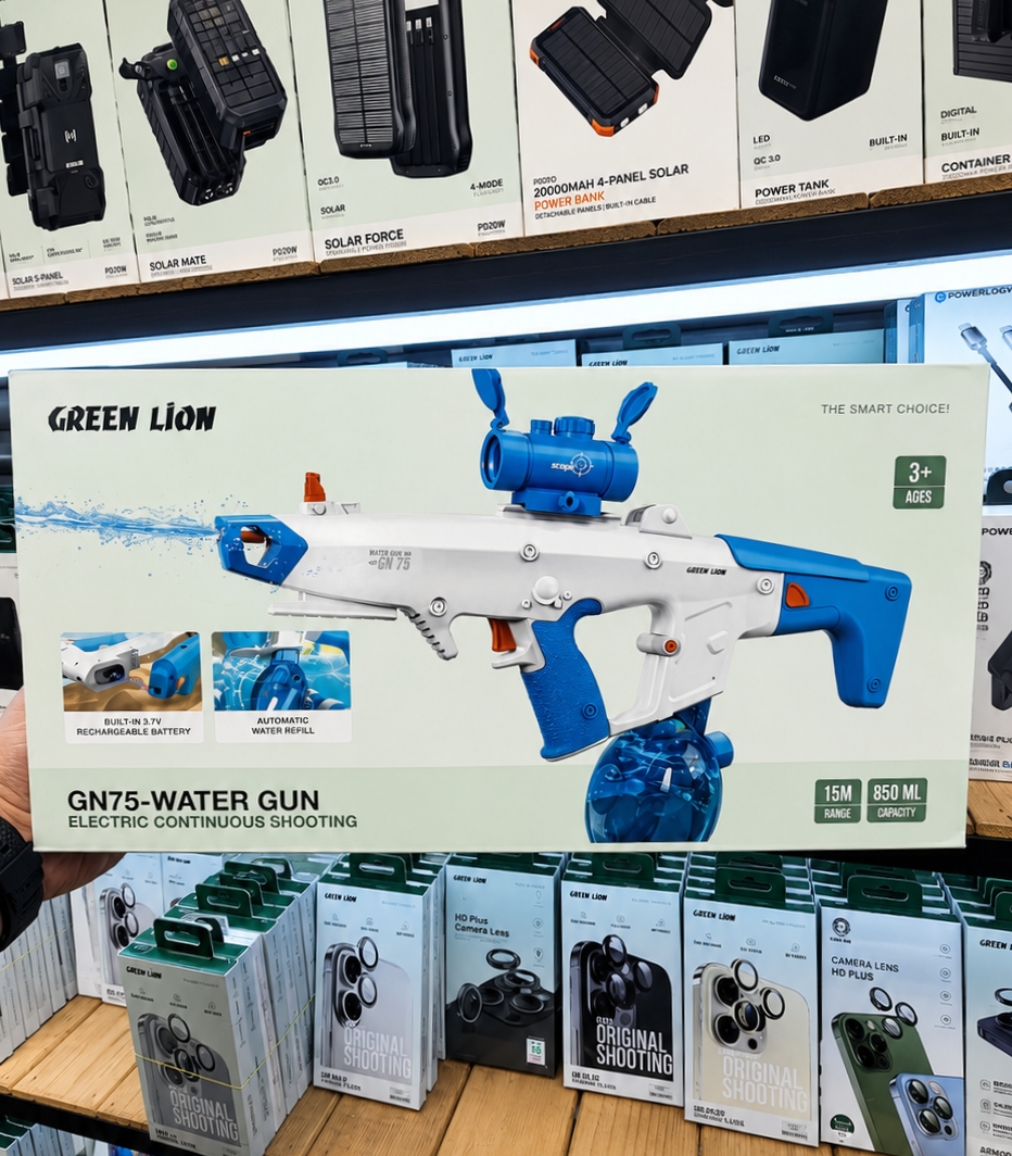 جزئیات طراحی و کیفیت ساخت محصول تفنگ آبپاش شارژی گرین لاین مدل GN75 Electric Water Gun | شارژر و لوازم شارژ | خرید آنلاین