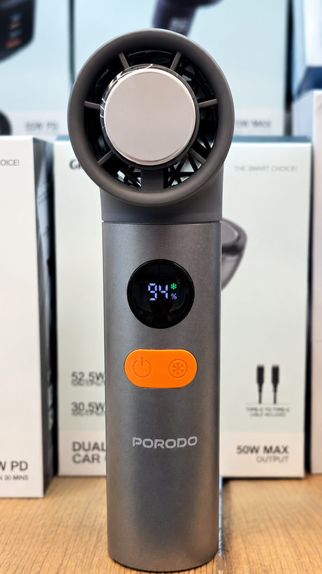 نمای نزدیک از جزئیات و ساختار محصول پنکه دستی شارژی پرودو Lifestyle Chillo Polar مدل PDLFSTSH27GY | شارژر و لوازم شارژ | خرید آنلاین