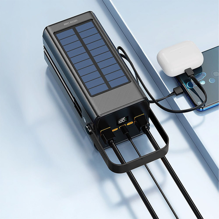 نمای بستهبندی و ارائه محصول پاور بانک گرین لاین مدل Solar X ظرفیت 80000 میلی آمپر ساعت | پاوربانک | خرید آنلاین