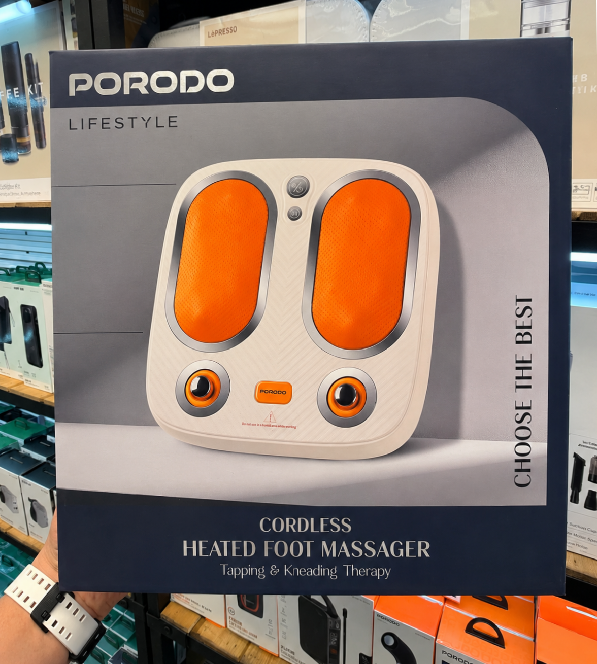 نمای بستهبندی و ارائه محصول ماساژور کف پا حرارتی بیسیم پرودو مدل PDLFSTZMF026 | Cordless Heated Foot Massager | گجت و لوازم الکترونیکی | خرید آنلاین