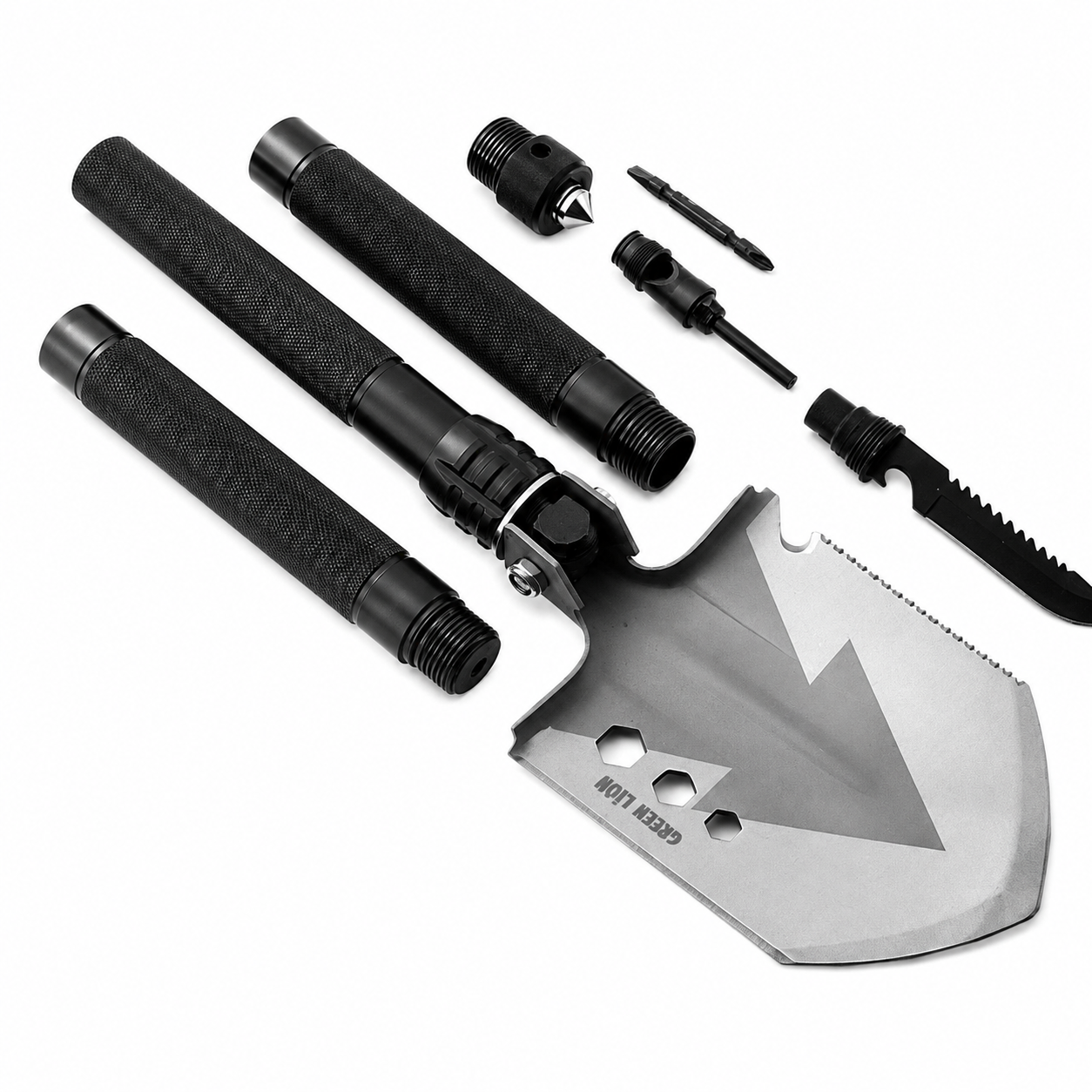 جزئیات طراحی و کیفیت ساخت محصول بیل چندکاره گرین لاین مدل Multi Shovel وزن ۱۰۵۶ گرم | گجت و لوازم الکترونیکی | خرید آنلاین
