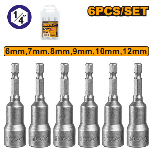 نمای اصلی ست 6 عددی بکس سر دریلی 1.4اینکو مدل AMN65061 | بکس و ست بکس