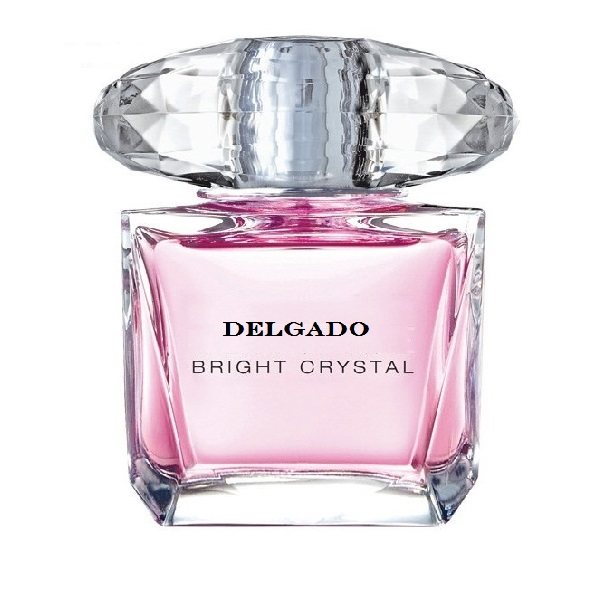 فرم بستهبندی و ظاهر محصول در نمای معرفی عطر جیبی زنانه دلگادو مدل BRIGHT CRYSTAL حجم 25 میلیلیتر