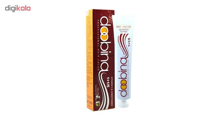 نمای نزدیک برای بررسی مدل و فرم محصول رنگ موی دوبینا شماره 6.79 حجم 100 میلیلیتر رنگ کاکائویی متوسط