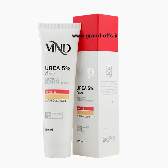 جزئیات طراحی و ویژگیهای قابل مشاهده کرم نرم کننده حاوی 5% اوره مناسب پوست خشک ام ان دی 100 میلیلیتر