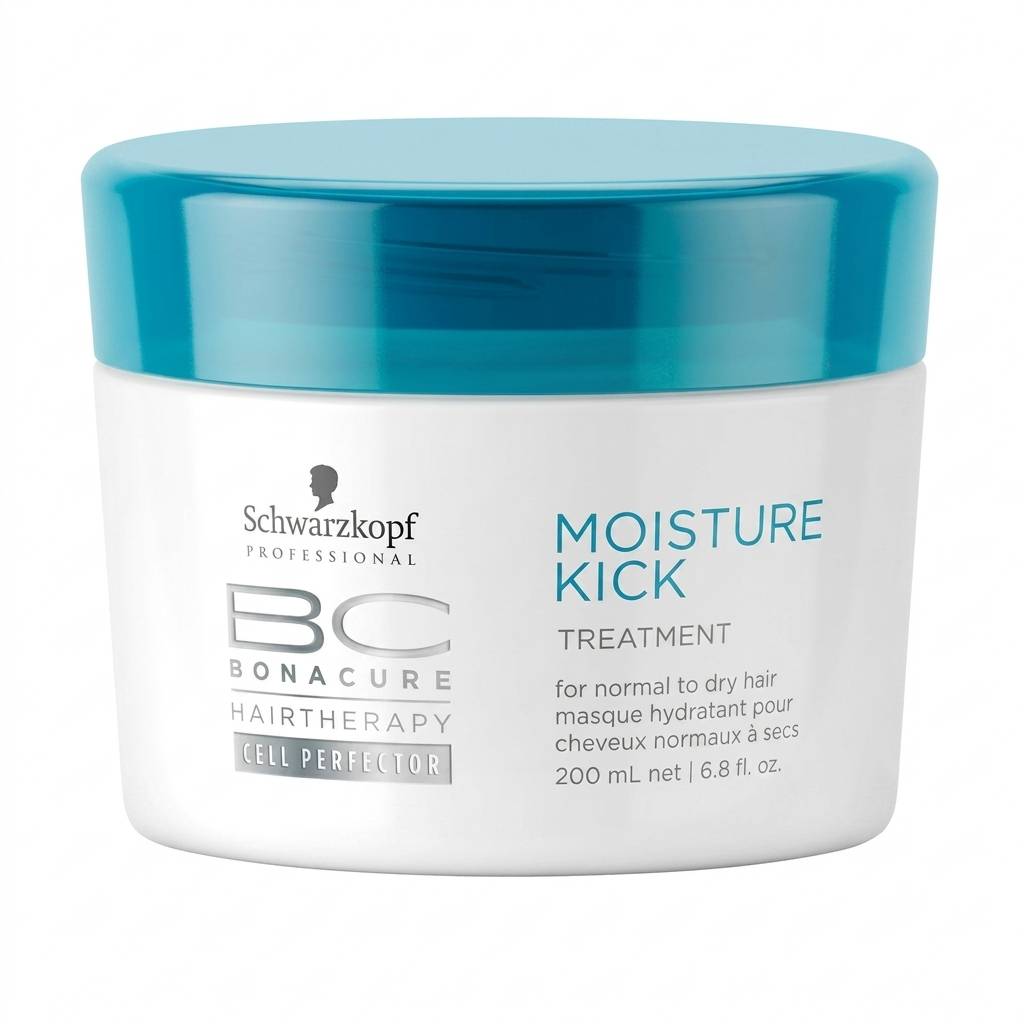 نمای کلی با تمرکز بر ظاهر و بستهبندی ماسک آبرسان هیالورونیک مو شوارتزکوف moisture kick