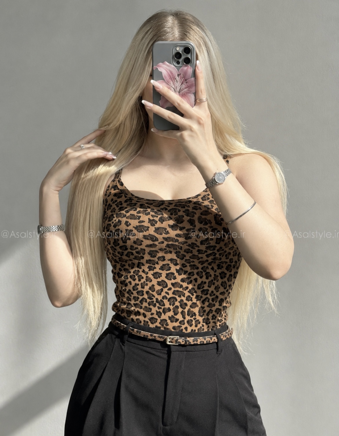 نمای اصلی و طراحی کلی تاپ بندی پلنگی زنانه کد ۱۰۸۵