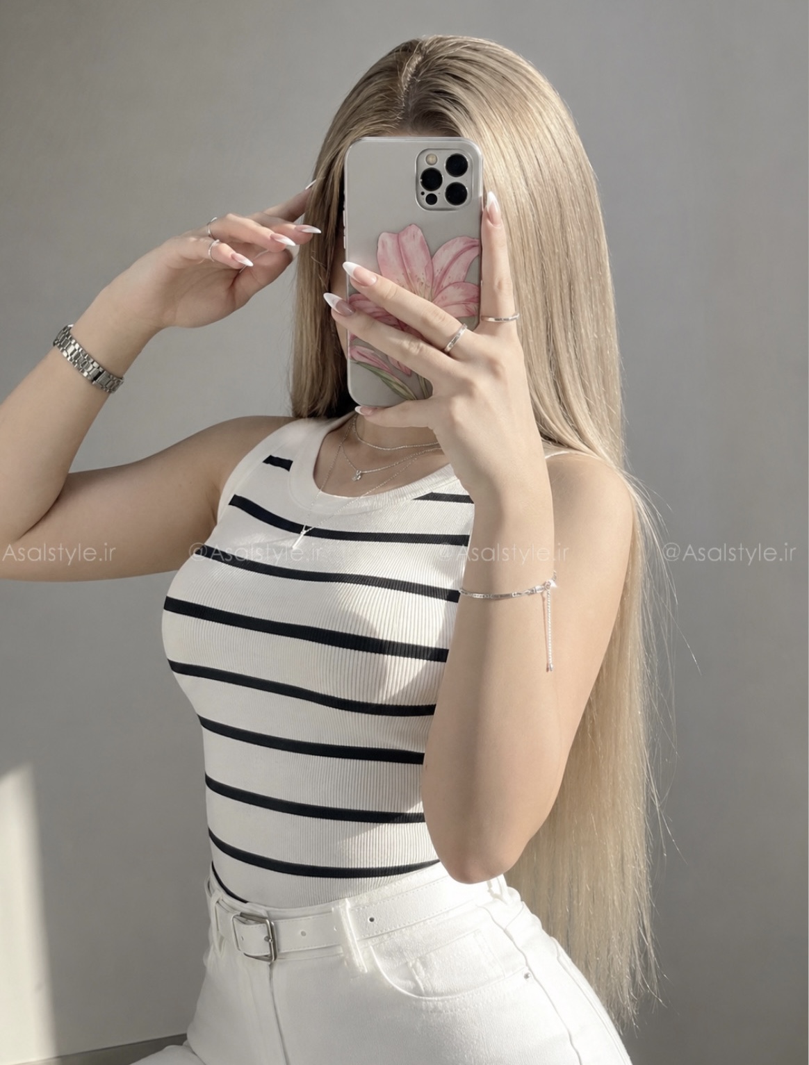 نمای اصلی و طراحی کلی کراپ تاپ راه راه قهرمانی کد ۱۱۵۷