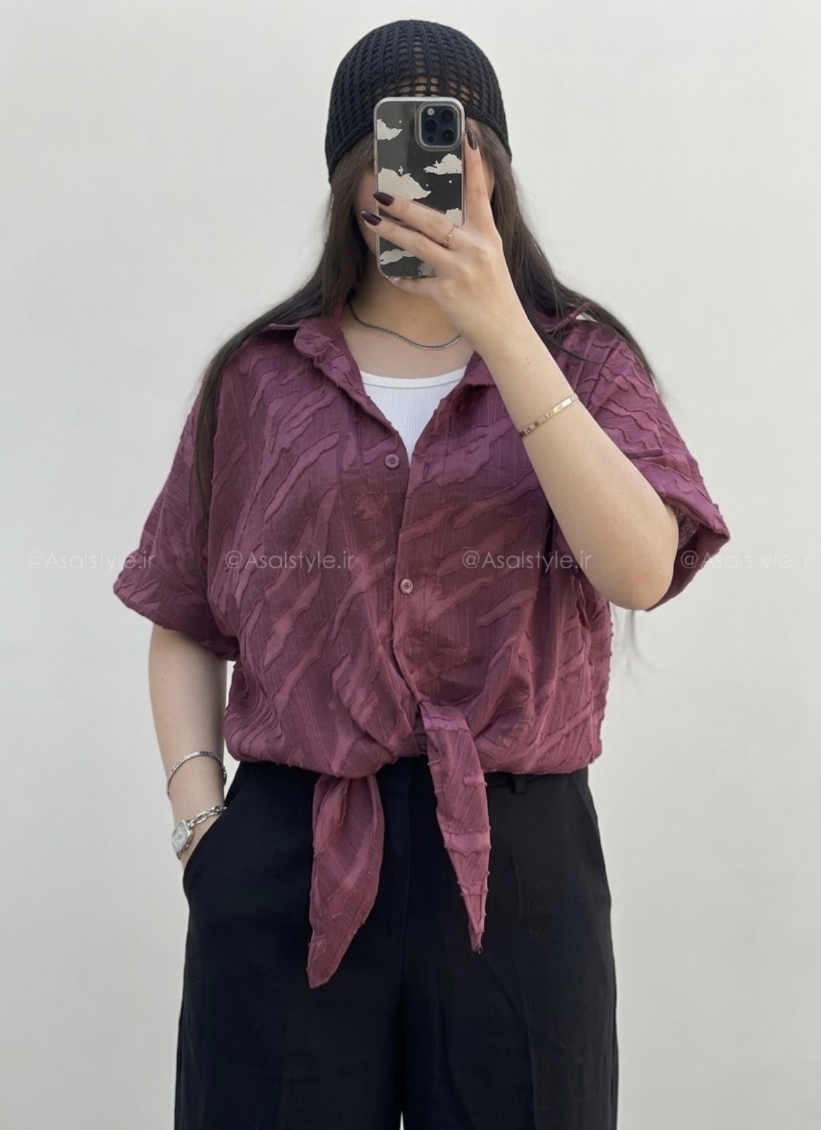 نمای اصلی و طراحی کلی شومیز گره ای زنانه کد ۱۲۱۴