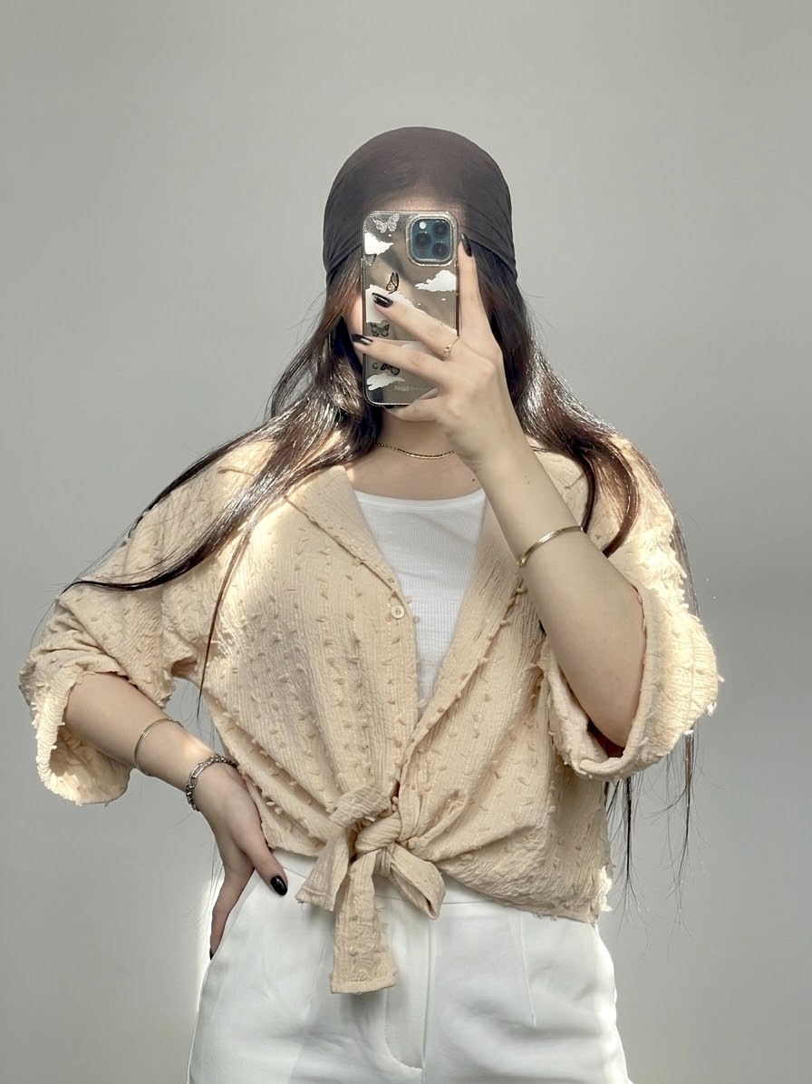 نمای اصلی و طراحی کلی شومیزه گره ای توپ توپی کد ۱۲۴۰
