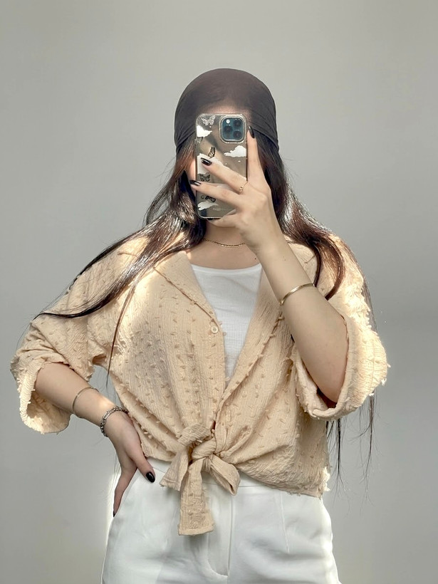 نمای اصلی و طراحی کلی شومیزه گره ای توپ توپی کد ۱۲۴۰