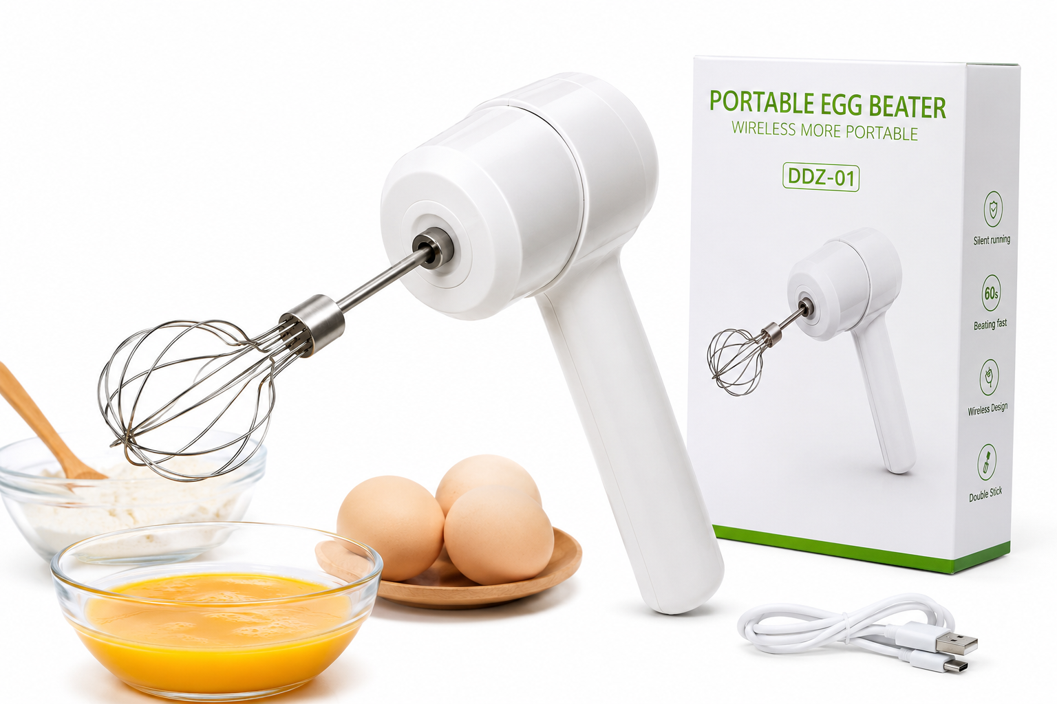همزن تخممرغ پرتابل DDZ-01 اصل، نحوه استفاده و کاربرد آسان محصول