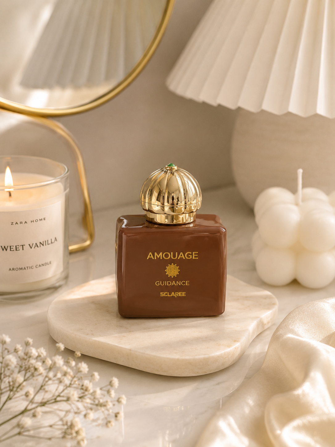 تصویر تخصصی عطر مینی عطر ادکلن آمواج امواج گایدنس مینی مینیاتوری / Amouage Guidance رایحه ماندگار در حجم کوچک با نمایش ویژگی‌ها و جزئیات محصول