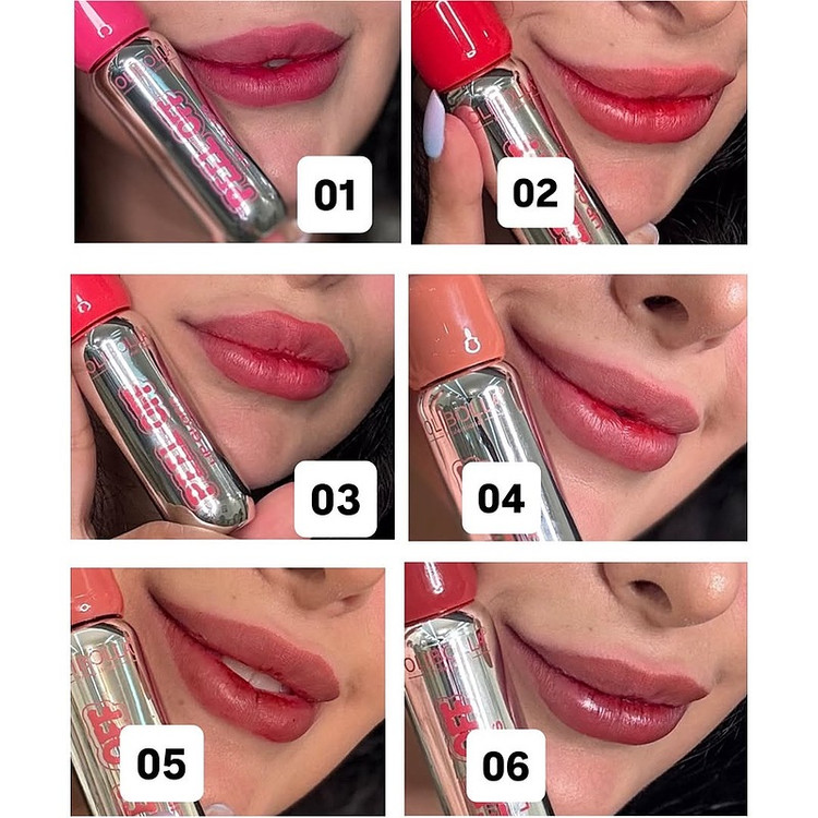 تصویر تخصصی رژ پیل آف / پیلاف 24 ساعته Olibolla 💋 رنگ ماندگار و زیبا با نمایش ویژگیها و جزئیات محصول