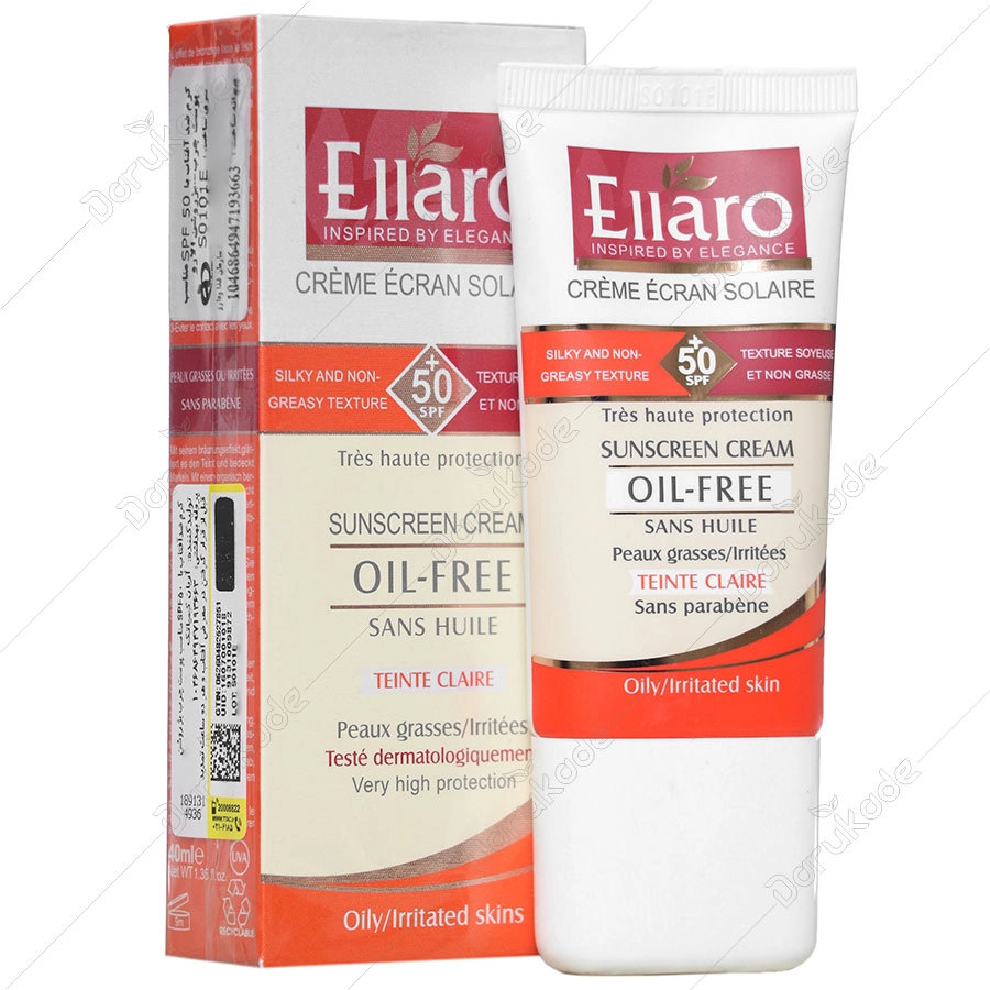 جزئیات دقیق و متریال کرم ضد آفتاب فاقد چربی SPF50 الارو کیفیت بالا و ماندگار در نمای ماکرو