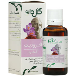 بستهبندی اورجینال قطره آفرودیت گل دارو کیفیت و اصالت تضمینی همراه با مشخصات محصول