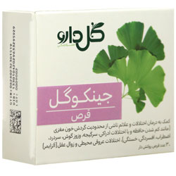 نمای پشت و جزئیات طراحی قرص جینکوگل گل دارو کیفیت و اصالت تضمینی با کیفیت بالا